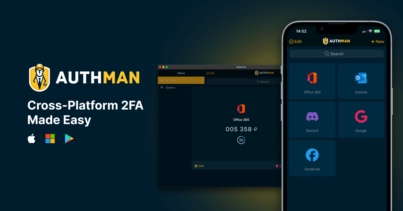 Authman - An Authy Alternative for TOTP 2FA